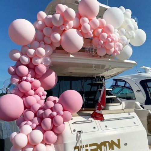 Yacht balloon set up